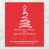 Wijnlabel Magische kerstboom Wijn Etiket (Enkel label)