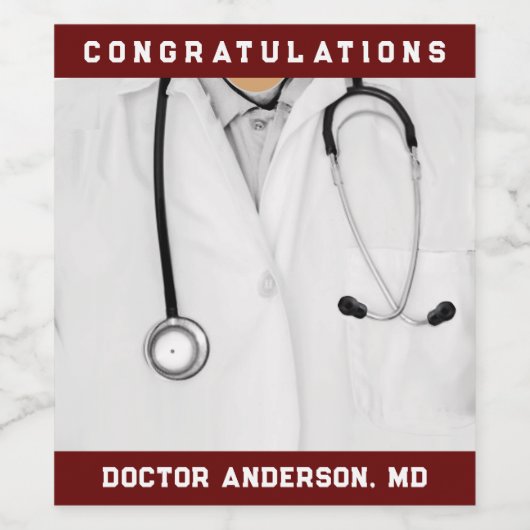 Wijnlabel medische school Afstuderen Wijn Etiket (Enkel label)