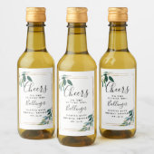 Wijnlabel met groen, Eucalyptus Mini Wijn Etiket (Flessen)