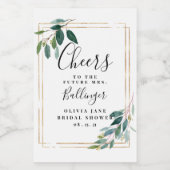 Wijnlabel met groen, mini-eucalyptus wijn etiket (Enkel label)