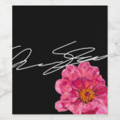 Wijnlabel met handtekening wijn etiket (Enkel label)