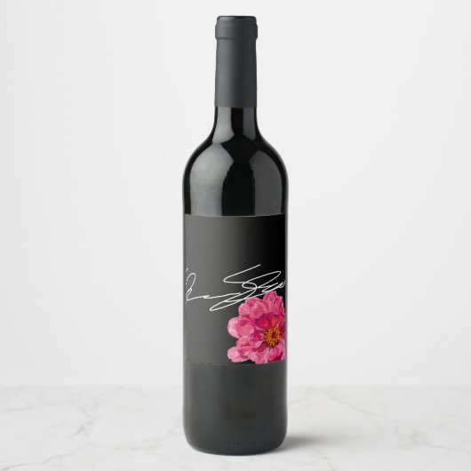 Wijnlabel met handtekening wijn etiket (Voorkant)
