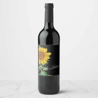 Wijnlabel met handtekening wijn etiket