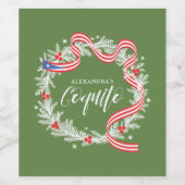 Wijnlabel met kerst-kerst wijn etiket (Enkel label)