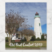 Wijnlabel met Old Point Comfort Lighthouse Wijn Etiket (Enkel label)