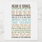 Wijnlabel met Shema-gebed in het Engels Wijn Etiket (Enkel label)