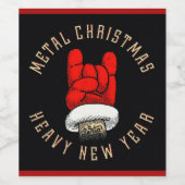 Wijnlabel met zeer metalen kerstwijn wijn etiket (Enkel label)