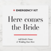 Wijnlabel noodkitzel, bruidsgeschenk wijnlabel sparkling wijnetiket (Enkel label)