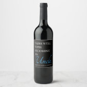 Wijnlabel Oom Zwangerschapsaankondiging Wijn Etiket (Voorkant)