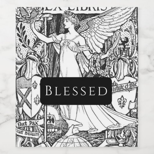 Wijnlabel personaliseer  Angel Blessed Wijn Etiket (Enkel label)