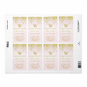 Wijnlabel Roze en Goud met Confetti Etiket (Full Sheet)