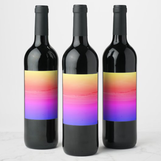 Wijnlabel Roze strand Sunset Ocean Waves Wijn Etiket (Flessen)