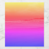 Wijnlabel Roze strand Sunset Ocean Waves Wijn Etiket (Enkel label)