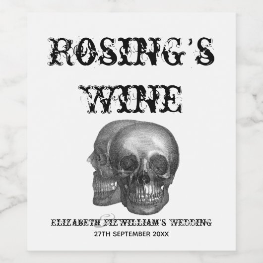 Wijnlabel Schedels Wijn Etiket (Enkel label)