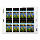 Wijnlabel Sjabloon Goldenrod Blue Lake Autumn Etiket (Full Sheet)