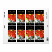 Wijnlabel Sjabloon Levendige rode herfst esdoorn b Etiket (Full Sheet)