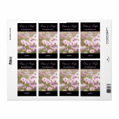 Wijnlabel Sjabloon Roze Kosmos Bloemenweide Etiket (Full Sheet)