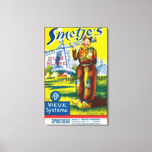 Wijnlabel SmetjeEuropa Canvas Afdruk (Voorkant)