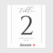 Wijnlabel Tafel Nummers Luxe Script Bruiloft Sticker (Vel)