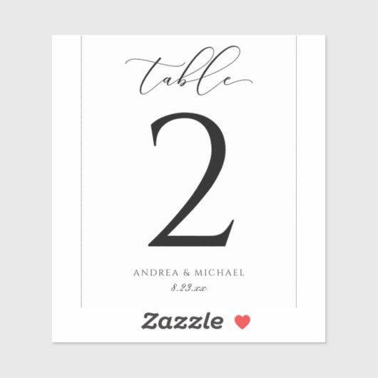 Wijnlabel Tafel Nummers Luxe Script Bruiloft Sticker (Vel)