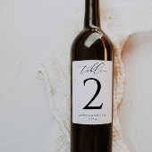 Wijnlabel Tafel Nummers Luxe Script Bruiloft Sticker