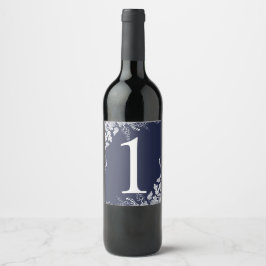 Wijnlabel Tafelnummer | Wijngaard (Donkerblauw) Wijn Etiket