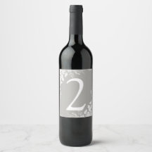 Wijnlabel Tafelnummer | Wijngaard (Grijs)