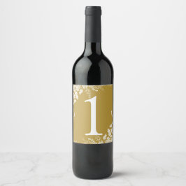 Wijnlabel Tafelnummer | Wijngaard (Plat Goud) Wijn Etiket