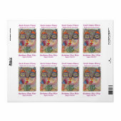 Wijnlabel - Talavera roze uil Drink rode wijn Etiket (Full Sheet)