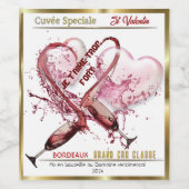 Wijnlabel. Valentin Wijn Etiket (Enkel label)