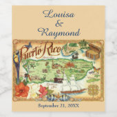Wijnlabel van Puerto Rico Wijn Etiket (Enkel label)