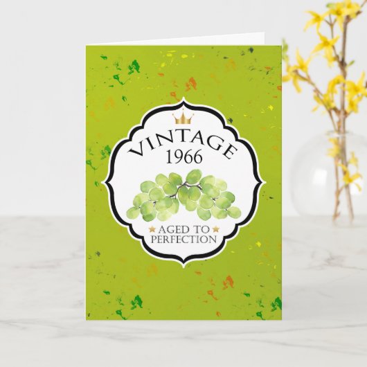  wijnlabel verjaardag kaart (Gele Bloem)