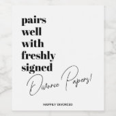 Wijnlabel vers ondertekend wijn etiket (Enkel label)