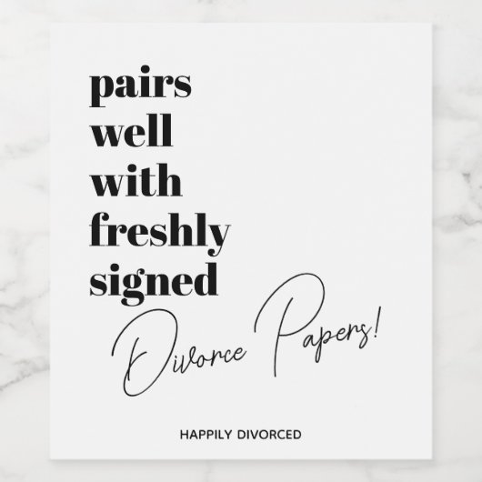 Wijnlabel vers ondertekend wijn etiket (Enkel label)