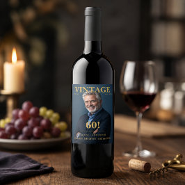 Wijnlabel 'Vintage Reserve 60th Birthday' Wijn Etiket