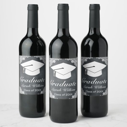 Wijnlabel voor Blackboard en White Afstuderen Wijn Etiket (Flessen)