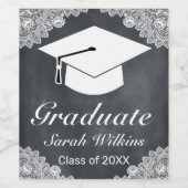 Wijnlabel voor Blackboard en White Afstuderen Wijn Etiket (Enkel label)