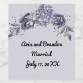 Wijnlabel voor bruiloft in leigrijs wijn etiket (Enkel label)