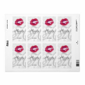 Wijnlabel voor bruiloft Lips Red Paars Etiket (Full Sheet)