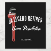 Wijnlabel voor een loodgieter met pensioen wijn etiket (Enkel label)
