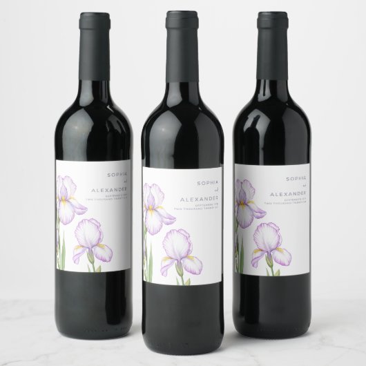 Wijnlabel voor een moderne bruiloft. wijn etiket (Flessen)