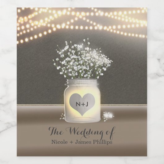 Wijnlabel voor hartgloed Jar & Baby's Wijn Etiket (Enkel label)