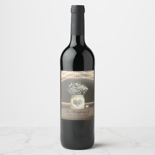 Wijnlabel voor hartgloed Jar & Baby's Wijn Etiket (Voorkant)