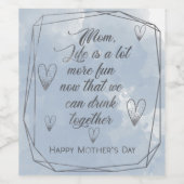 Wijnlabel voor moederdag wijn etiket (Enkel label)