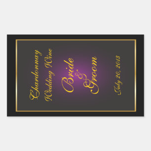 Wijnlabel voor plum & Gold Weddenschap Rechthoekige Sticker