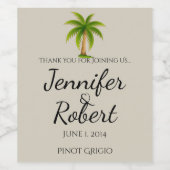 Wijnlabel voor tropische palmbomen wijn etiket (Enkel label)