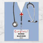 Wijnlabel voor verpleegkundig Afstuderen Wijn Etiket (Enkel label)