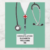 Wijnlabel voor verpleegkundig Afstuderen Wijn Etiket (Enkel label)