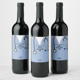 Wijnlabel voor verpleegkundigen op school wijn etiket