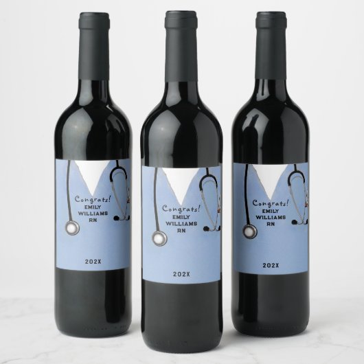 Wijnlabel voor verpleegkundigen op school wijn etiket (Flessen)